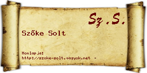 Szőke Solt névjegykártya